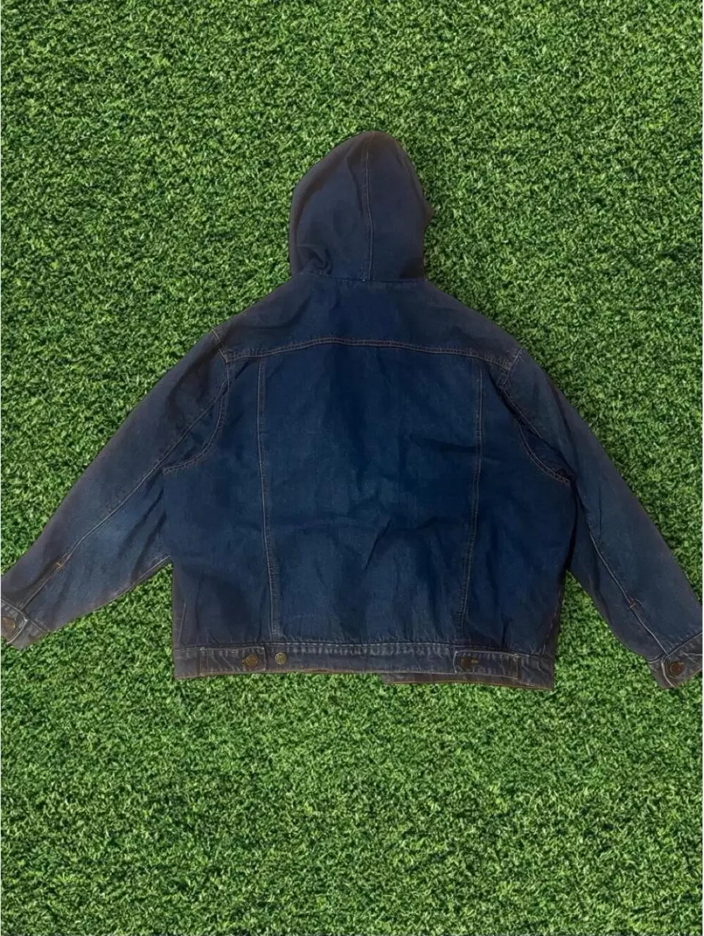 Vintage Current Seen Denim Jacket with Hood- Size Large (88)